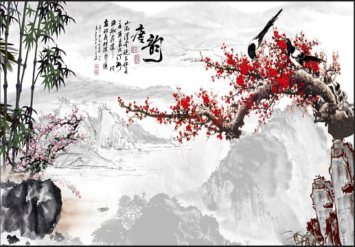 淄博佰川壁画_梅花图