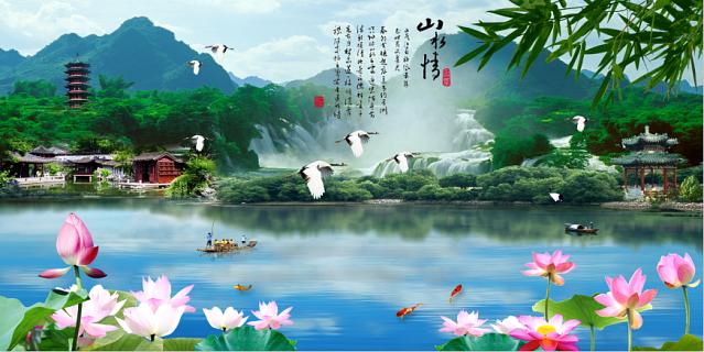 淄博林祥壁画_山水系列
