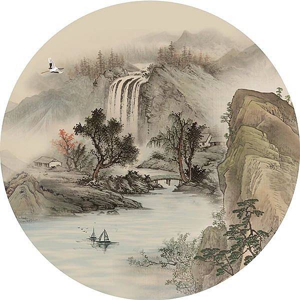 渊雅阁新中式纱画_国画山水