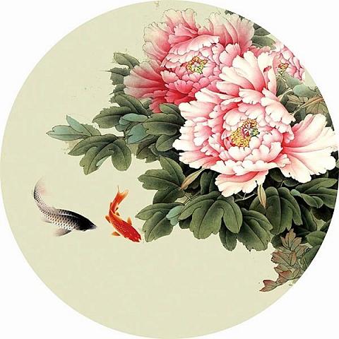 渊雅阁新中式纱画_富贵牡丹