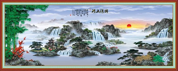 壁画背景墙海量图集_巨幅山水