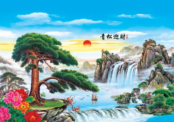 福来特背景墙_复古壁画系列