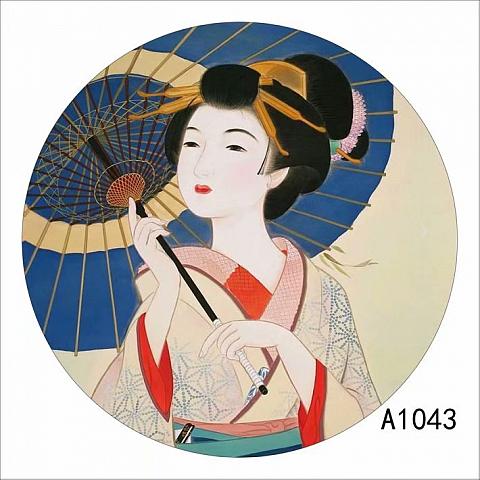 圆型纱画选图_人物画