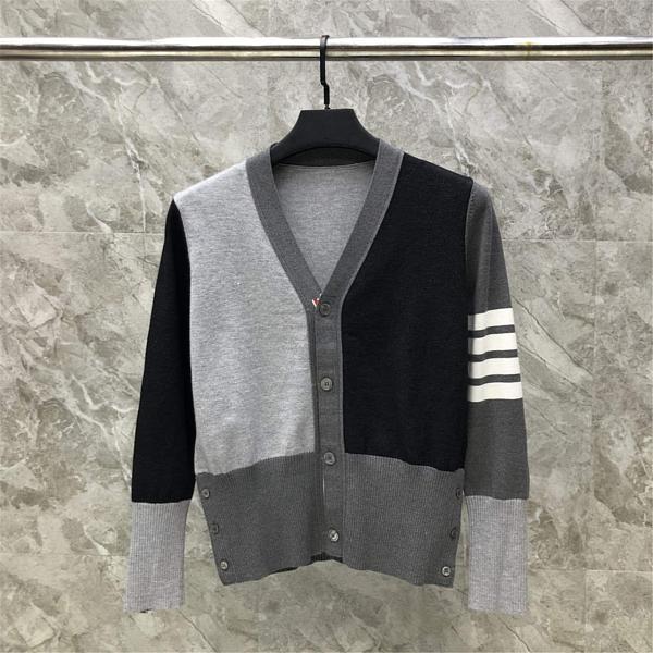 tbfactry_TB 4 buckles contrast color Cardigan SIZE 0-2 Grey  (8584)