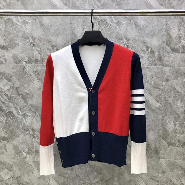tbfactry_TB 4 buckles contrast color Cardigan SIZE 0-2 Grey  (8C9F)
