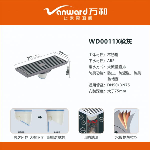 地漏-WD0011X_万和卫浴产品电子图册