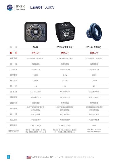 汽车音响_美国SMZX梦之星在售产品画册简介