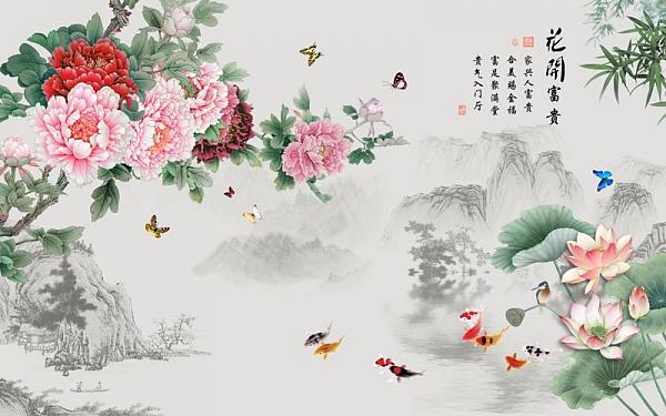 壁画图册_花开富贵