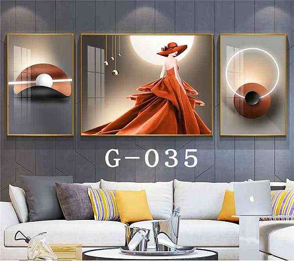 沙发2+1装饰画-抽象鱼人物动植物-G期_智家装饰画2